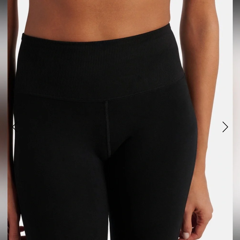 ALO Yoga Black High-Rise Ribbed-Waist Leggings - Picture 2 of 7